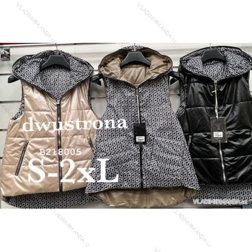 Vesta jarní oboustranná s kapucí dámská (S-2XL) POLSKÁ MÓDA PMLB23B218005