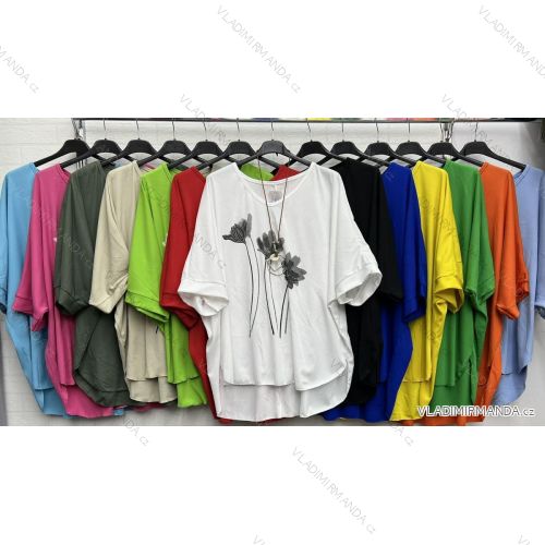 Tunika oversize krátky rukáv dámska (S/M/L ONE SIZE) TALIANSKA MÓDA IMWD23451
