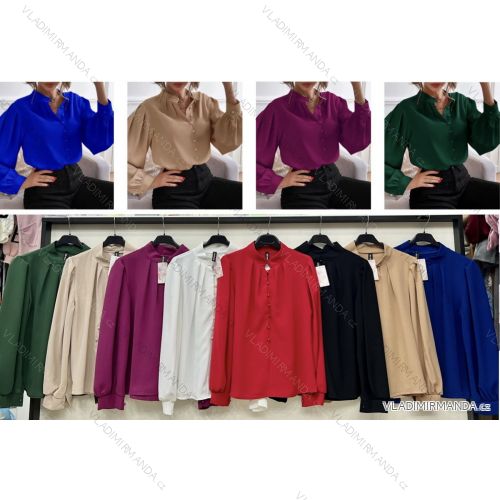 Elegante Langarmbluse/Tunika für Damen (S/M/L ONE SIZE) ITALIAN FASHION IMWB22245