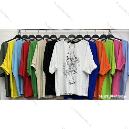 Women's Oversized Pendant Short Sleeve Tunic (XL/2XL ONE SIZE) ITALIAN FASHION IMWD23502