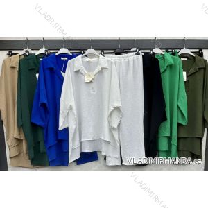Souprava elegantní letní halenka a kalhoty dámská (S/M ONE SIZE) ITALSKÁ MÓDA IMWB23524