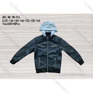 Lederjacke für Jungen mit Kapuze (134-164) ACTIVE SPORTS ACT23YM-316