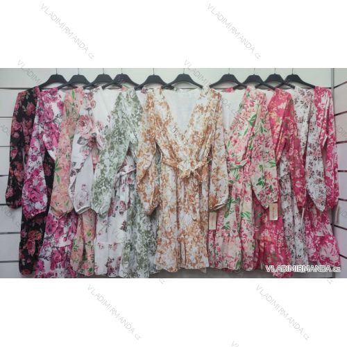 Šaty šifónové dlhý rukáv dámske (S/M ONE SIZE) TALIANSKA MÓDA IMWP23005