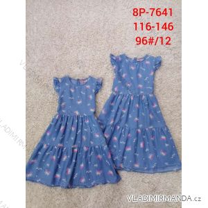 Šaty riflové krátký rukáv dětské dorost dívčí (116-146) ACTIVE SPORT ACT238P-7641