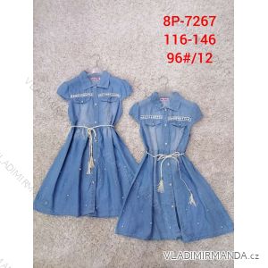 Šaty riflové krátký rukáv dětské až dorost dívčí (116-146) ACTIVE SPORT ACT238P-7267