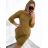 Women's Classic Warm Long Sleeve Dress (S/M ONE SIZE) ITALIAN FASHION IMD22908 -   Brown
,   S/M