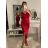 Elegantes Damen-Abendkleid mit Trägern (S/M ONE SIZE) ITALIAN FASHION IM322MONICA -   hellrosa,   S/M