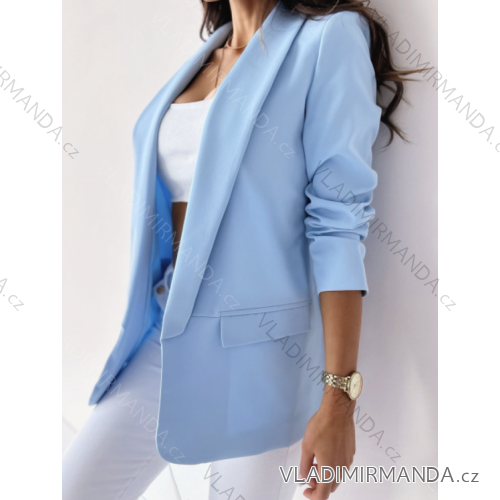 Sako dlouhý rukáv dámské (S-XL) ITALSKÁ MÓDA IMM22MS80172-11 světle modrá S
