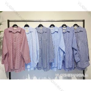 Košile dlouhý rukáv dámská proužek (S/M ONE SIZE) ITALSKÁ MÓDA IMPLM23C22704