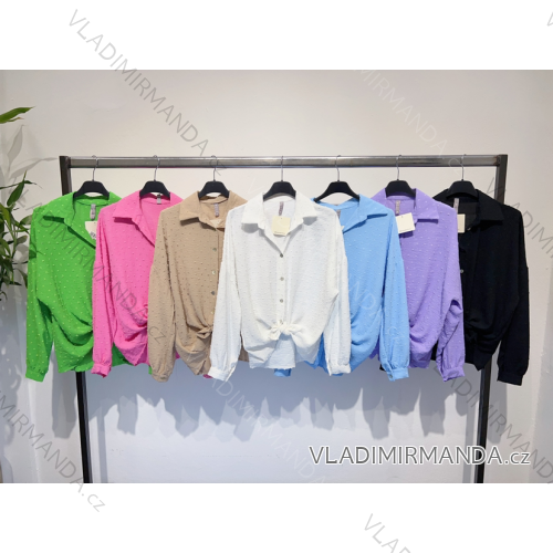 Košeľa dlhý rukáv dámska (S/M ONE SIZE) TALIANSKA MÓDA IMPLM2380303