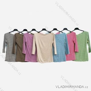 Tričko dlouhý rukáv dámské proužek (S/M ONE SIZE) ITALSKÁ MÓDA IMPLM232152100