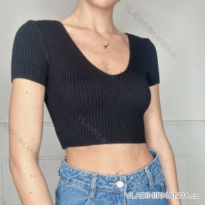 Top croptop krátký rukáv dámský (S/M ONE SIZE) ITALSKÁ MÓDA IMPBB2322020