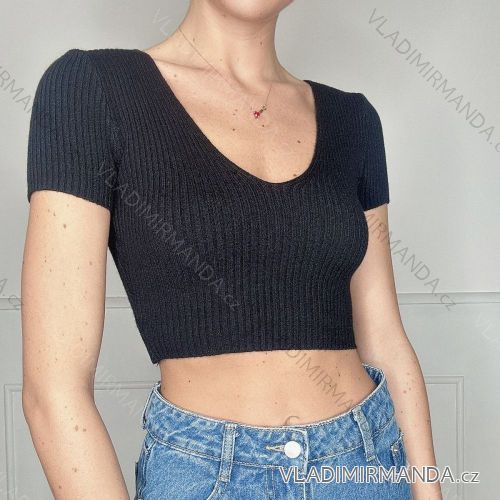 Top croptop krátký rukáv dámský (S/M ONE SIZE) ITALSKÁ MÓDA IMPBB2322020