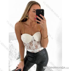 Body krajkové na ramínka dámská (S/M ONE SIZE) ITALSKÁ MÓDA IMPGM239028