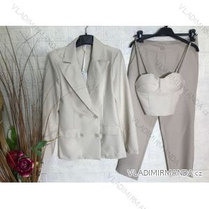 Souprava elegantní kalhoty, sako a top dámská (S-XL) ITALSKÁ MÓDA IMPGM233790-06