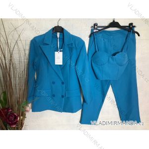 Souprava elegantní kalhoty, sako a top dámská (S-XL) ITALSKÁ MÓDA IMPGM233790-07