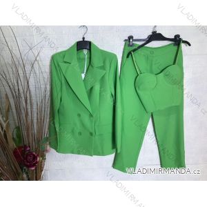 Souprava elegantní kalhoty, sako a top dámská (S-XL) ITALSKÁ MÓDA IMPGM233790-08