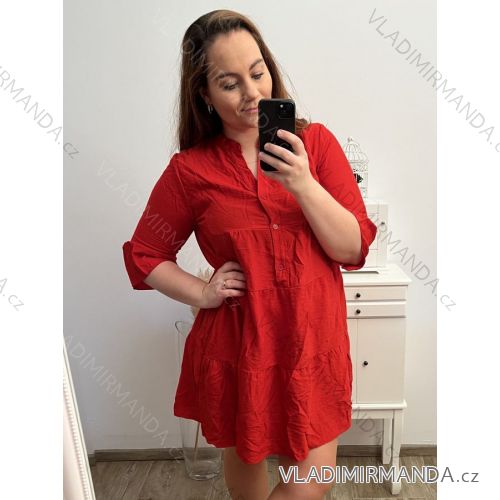Šaty košeľové 3/4 dlhý rukáv dámske (L/XL ONE SIZE) TALIANSKA MóDA IM423RIMINI