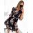 Šaty elegantní 3/4 dlouhý rukáv dámské (S/M ONE SIZE) ITALSKÁ MÓDA IMM23EL2864 S/M black
