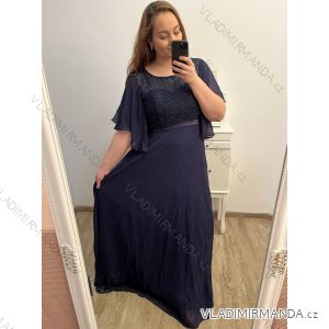 šaty plesové dlouhé elegantní společenské krátký rukáv dámské (XL/2XL/3XL ONE SIZE) ITALSKÁ MÓDA IMM23001/DU