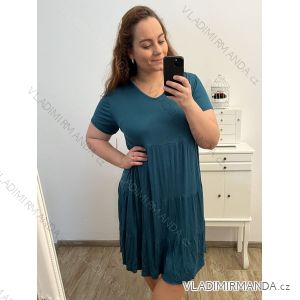 Šaty krátký rukáv dámské nadrozměr (2XL/3XL ONE SIZE) ITALSKá MóDA IM423ROMA
