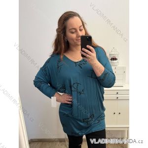 Šaty dlouhý rukáv dámské nadrozměr (3XL/4XL/5XL ONE SIZE) ITALSKá MóDA IM423GARDA