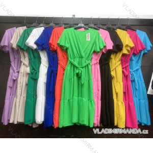 Šaty dlhé krátky rukáv dámske (S/M ONE SIZE) TALIANSKA MÓDA IMWA23636