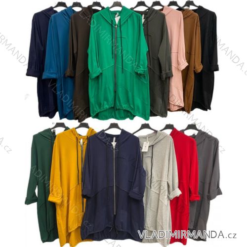 Women's Long Sleeve Zipper Hoodie (2XL/3XL ONE SIZE) ITALIAN FASHION IMWT23659