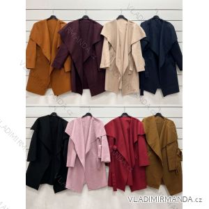 Kabát flaušový dlouhý rukáv dámský (S/M ONE SIZE) ITALSKÁ MÓDA IMW23YTQ0169