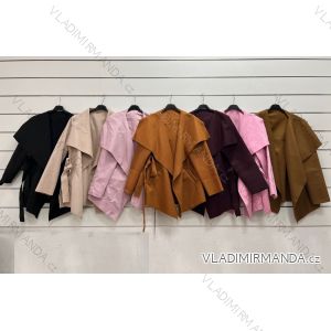 Kabát krátký flaušový dlouhý rukáv dámský (S/M ONE SIZE) ITALSKÁ MÓDA IMW23YTQ0170