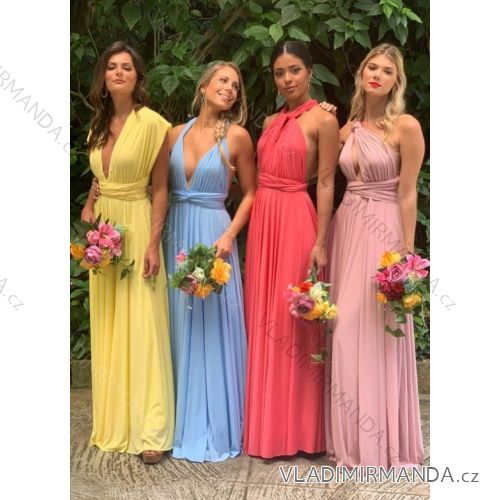 Women's long strapless party dress with variable tying (S/M/L/XL ONE SIZE) ITALIAN FASHION IMM223000HG lime green, S/M/L