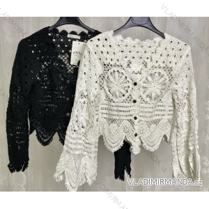 Langärmlige Croptop-Bluse aus Spitze für Damen (S/M EINHEITSGRÖSSE) ITALIAN FASHION IMPLP2311300010