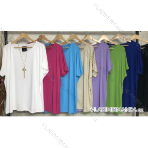 Tunika s přívěskem krátký rukáv dámské (S/M ONE SIZE) ITALSKÁ MÓDA IMPGM237980