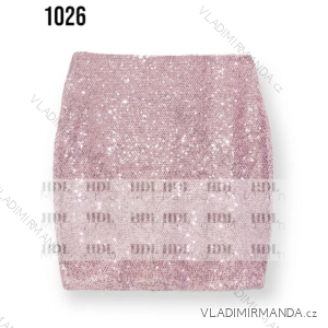 Sukně krátká třpytivá s flitry dámská (S/M ONE SIZE) ITALSKÁ MÓDA IMPHD231026-2