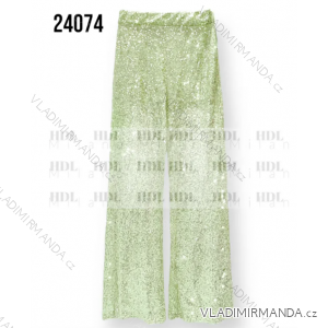 Kalhoty dlouhé třpytivé s flitry dámské (S/M ONE SIZE) ITALSKÁ MÓDA IMPHD2324074