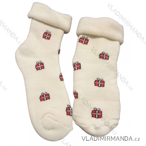 Ponožky vánoční santa teplé termo dámské (36-40) POLSKÁ MODA DPP22270
