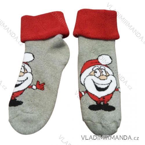 Ponožky vánoční santa teplé termo dámské (36-40) POLSKÁ MODA DPP22268