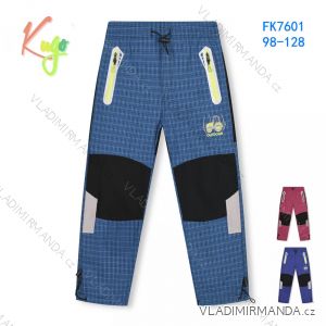 Kalhoty plátěné bavlněné dětské chlapecké a dívčí (98-128) KUGO FK7601
