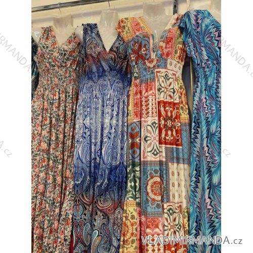 Women's long summer icecool sleeveless dress (S/ML/XL) ITALIAN FASHION IMB23013