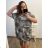 Summer Oversized Short Sleeve Summer Stripe Dress (UNI S / L) ITALIAN FASHION IMD2011989 4XL / 5XL red