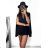 Women's Elegant Belt Long Sleeve Dress (S/M ONE SIZE) ITALIAN FASHION IMM23UN6139 S/M black