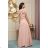 Šaty společenské krátký rukáv dámské (36-56) POLSKÁ MÓDA PMLMR23SIMONA light pink 48
