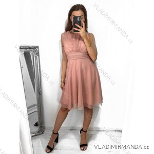 Šaty elegantní společenské široká ramínka dámské (S/M ONE SIZE) ITALSKÁ MÓDA IMPSH2420821