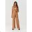 Women's Plus Size (34-54) Elegant Long Pants and Long Sleeve Blazer Set POLISH FASHION PMLMR23GARNITUR-2 Beige 34