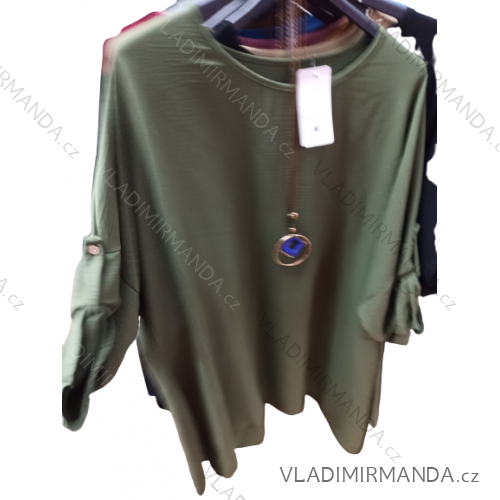 Women's Plus Size Oversize Long Sleeve Tunic (XL/2XL ONE SIZE) ITALIAN FASHION IMBM23032