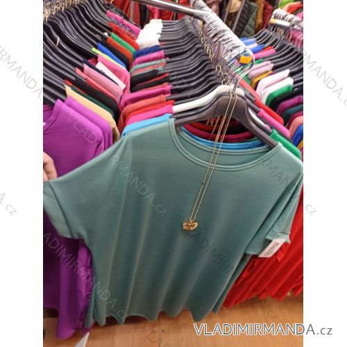 Šaty s přívěškem krátký rukáv dámské nadrozměr (XL/2XL ONE SIZE) ITALSKÁ MÓDA IMBM23041