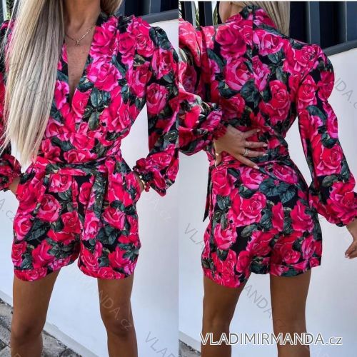 Overal krátký elegantní dlouhý rukáv dámský (S/M ONE SIZE) ITALSKÁ MÓDA IMWE23807