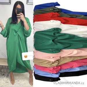 Women's Plus Size Long Long Sleeve Dress (2XL/3XL ONE SIZE) ITALIAN FASHION IMWT23811