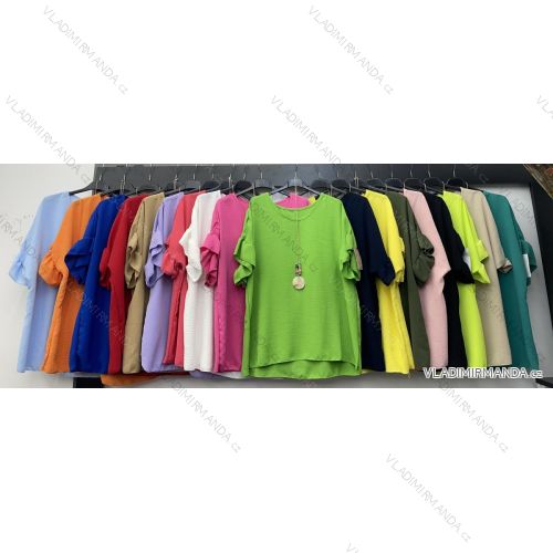 Kurzarm-Tunika für Damen in Übergröße mit Anhänger (2XL/3XL ONE SIZE) ITALIAN FASHION IMWC23822