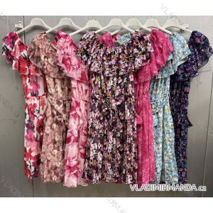 Women's Long Chiffon Short Sleeve Dress (S/M ONE SIZE) ITALIAN FASHION IMWGM23456